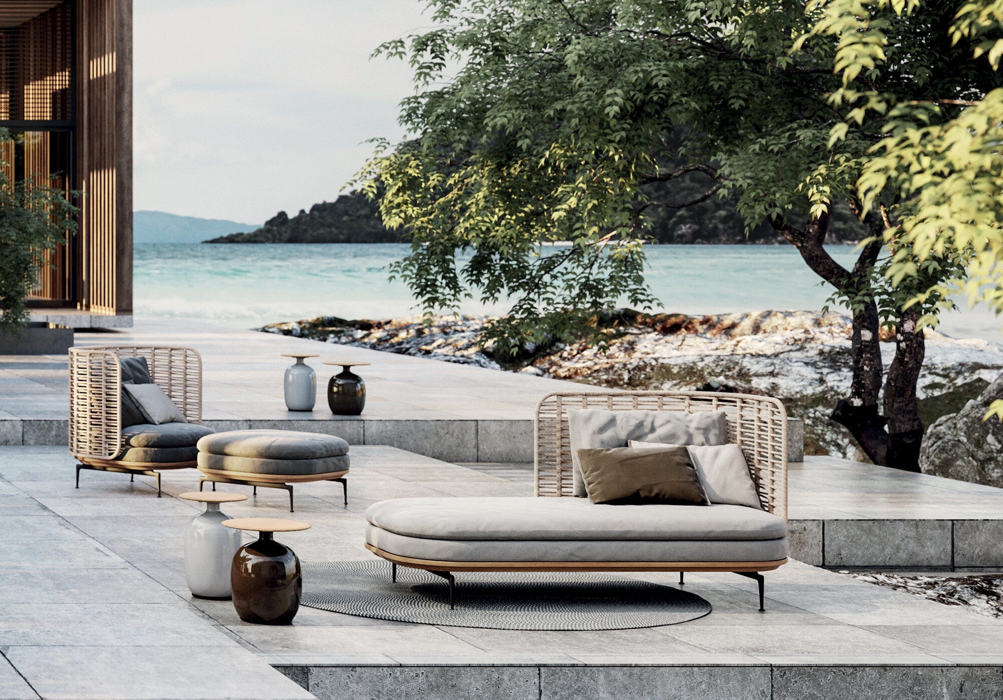Mistral Outdoor Lounger by Gloster Jardin de Ville